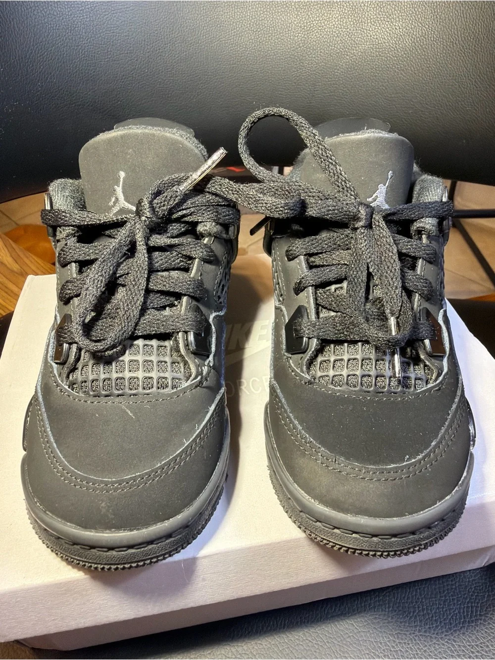 Nike Air Jordan 4 Retro Black IB4387-010 Toddler Kids Size 9C 100% Auth.